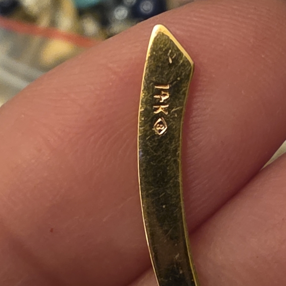 14 Karat Yellow And Rose Solid Gold And Blue Topaz Flower Floral Brooch - Picture 12 of 12